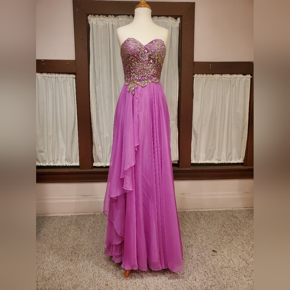 Violet Chiffon Flowy Gown